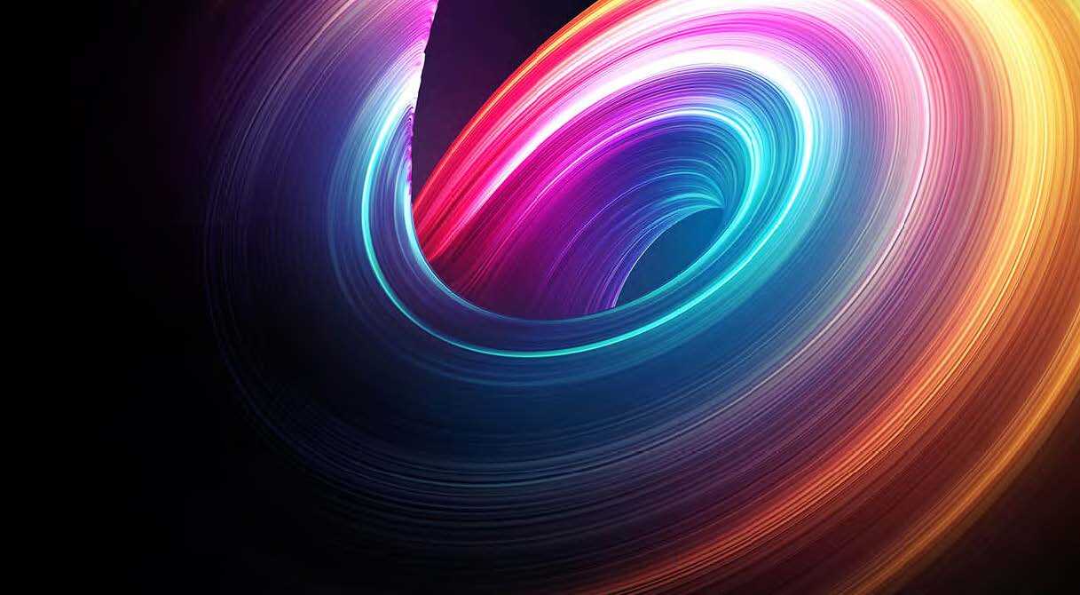 Swirling coloured light
