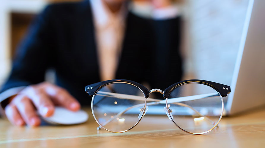glasses on a table