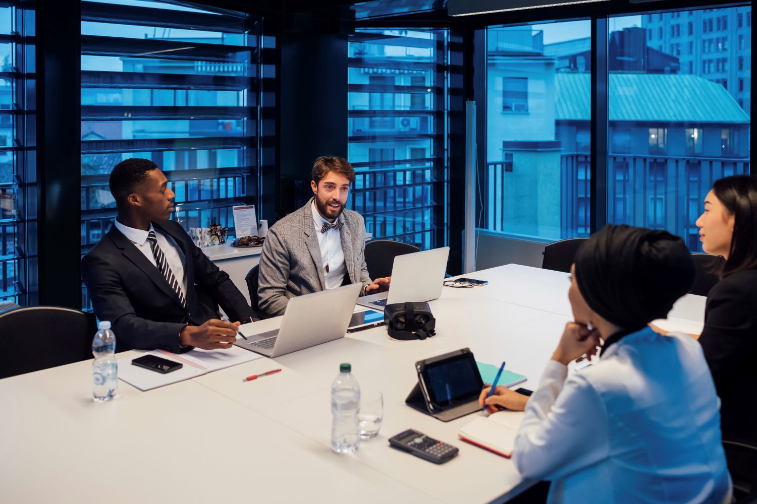 people around a business table