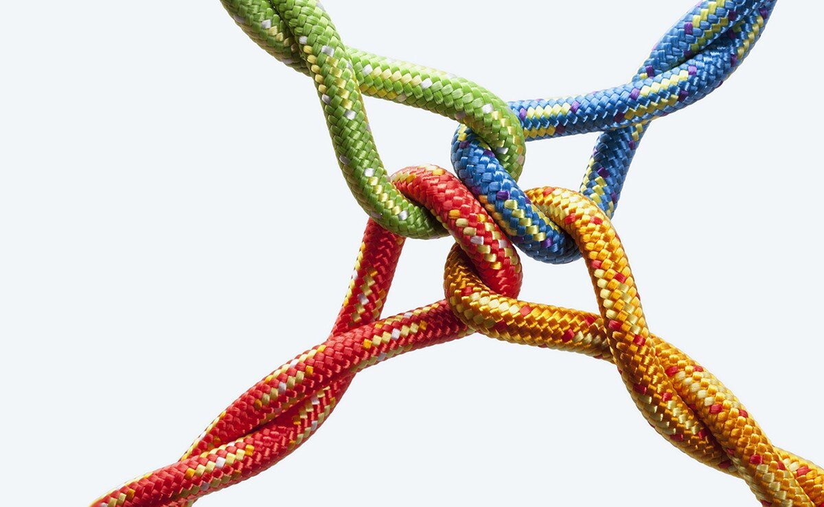 coloured knotted ropes