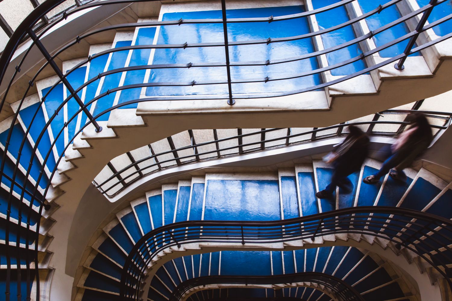blue staircase