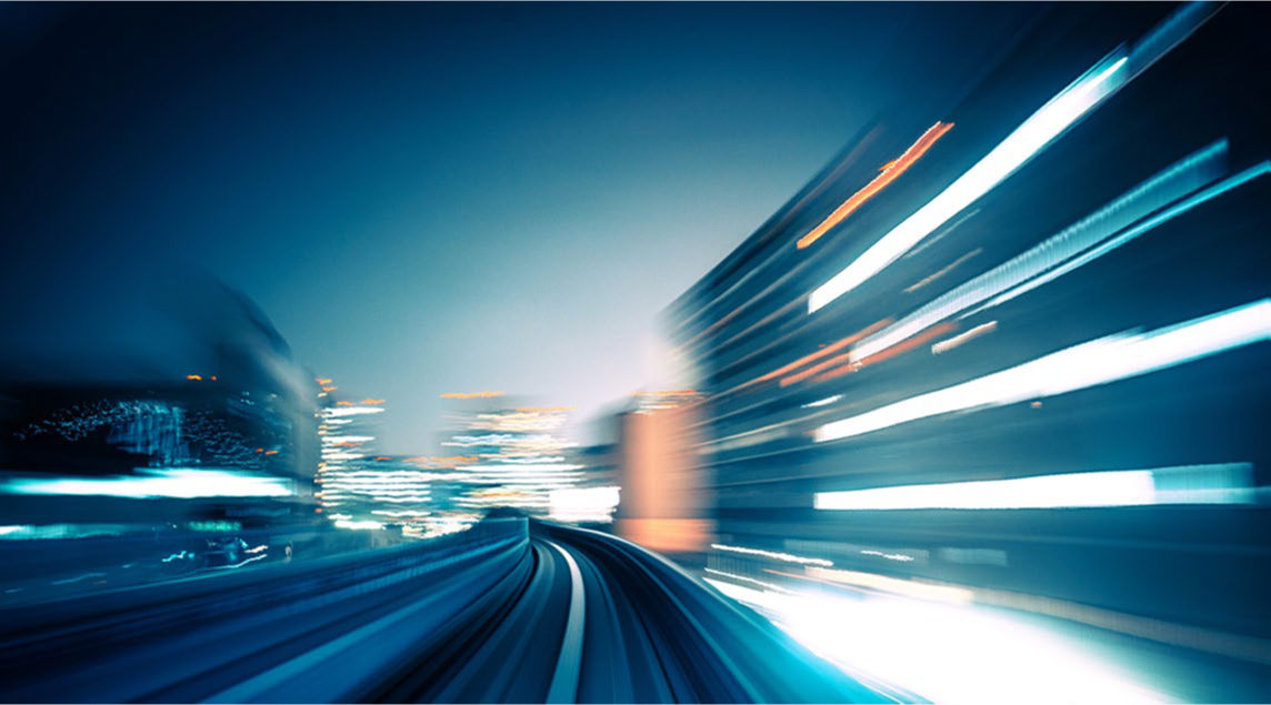 Blurred road and city