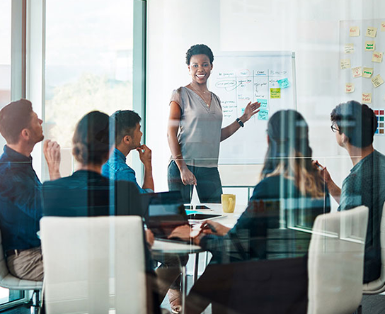 woman teaching in classroom